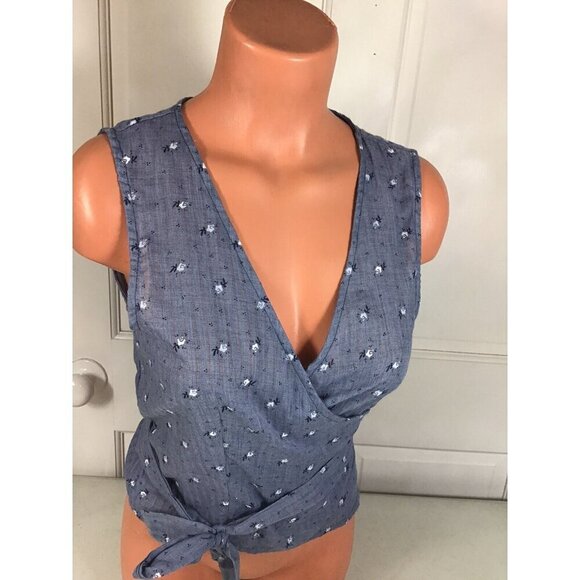 Namaste Floral Wrap Blouse Womens Small - Picture 3 of 8